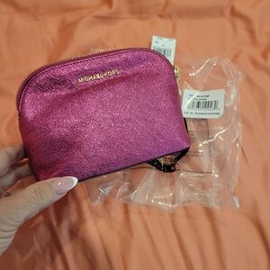 Michael Kors Metallic Pink Cosmetic Bag